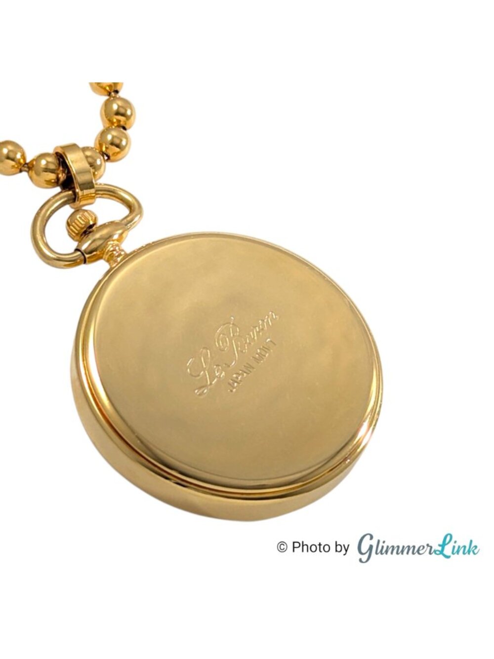 Vintage Le Baron Pendant Watch Necklace Gold Tone Roman Numeral 27 Inch - Picture 6 of 11